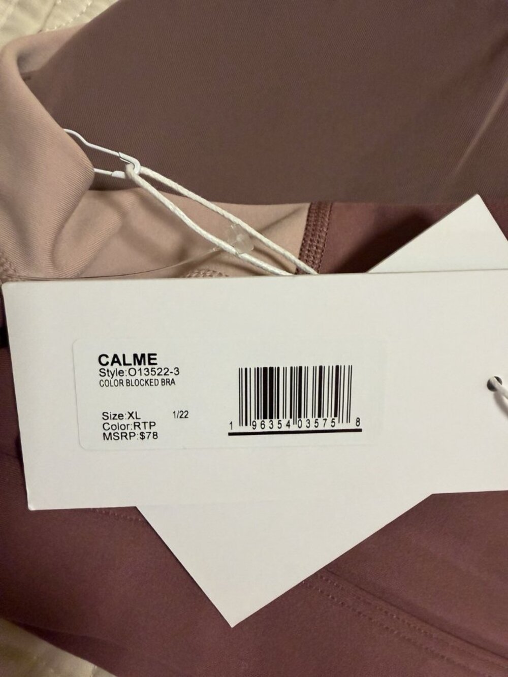 Johnny Was Calme Color Blocked Racerback Sports Bra Size XL NEW W/TAGS - Picture 5 of 5